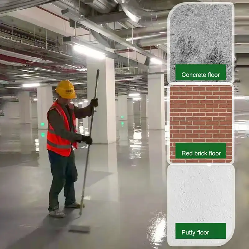 Яркие цвета покрытия. Эпоксидная краска для пола на водной основе. Скромная