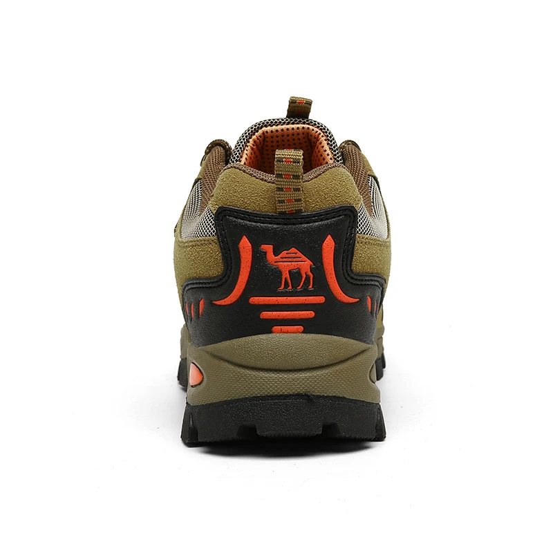 HIKEUP Men's Hiking Shoes Suede Leather Outdoor Shoes Wear-resistant Waterproof Men Trekking Boot Walking Tactical Sneakers