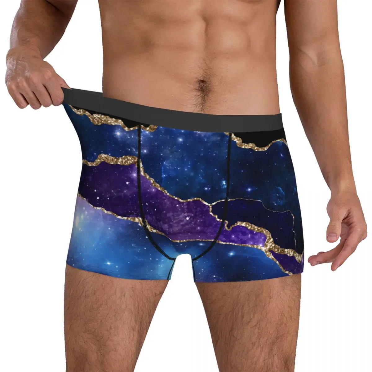 

Нижнее белье с принтом из искусственного мрамора, блестящие мужские трусы, милые шорты-боксеры с принтом, высококачественные шорты, брифы