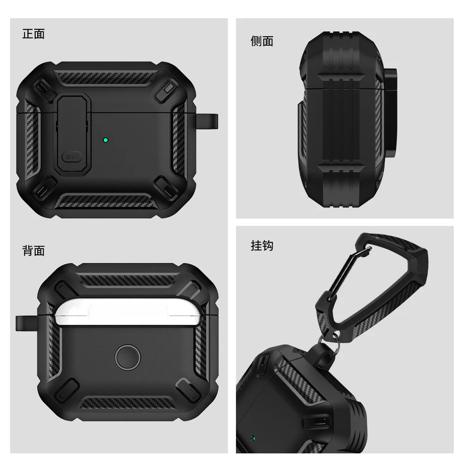 Роскошный чехол для наушников с переключателем Airpods Pro 2 3 противоударный Apple Air pods