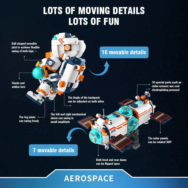 Конструктор астронавт Детский Рождественский космический корабль