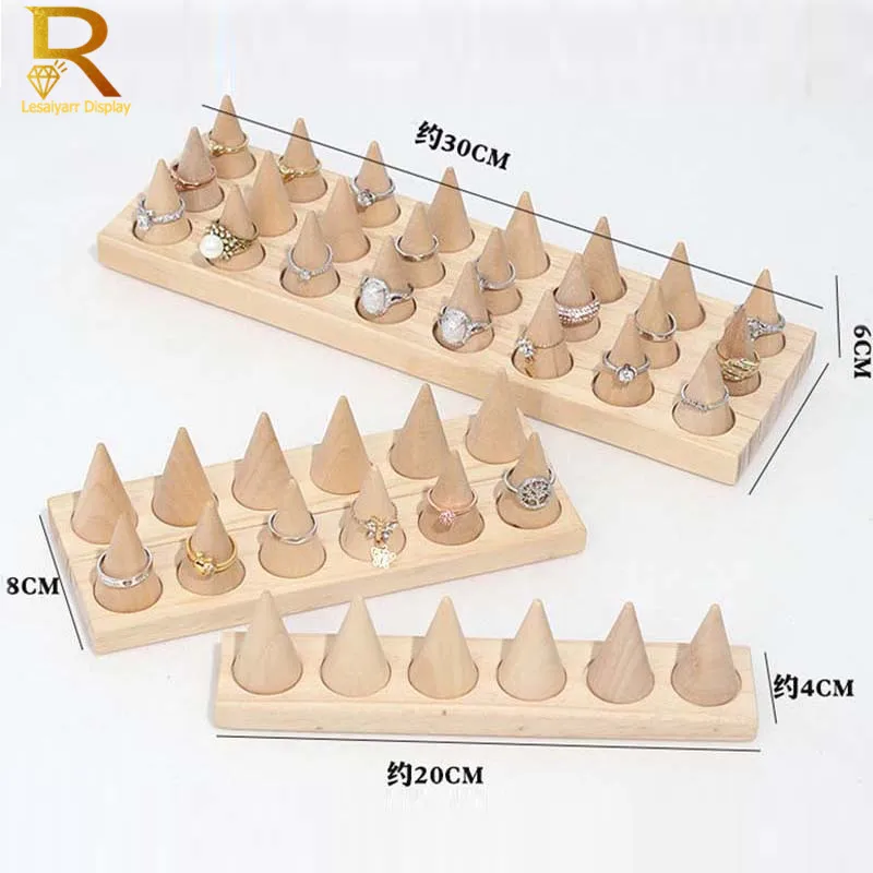 Подставка для колец и ювелирных изделий из массива дерева 6/12/24 дюйма