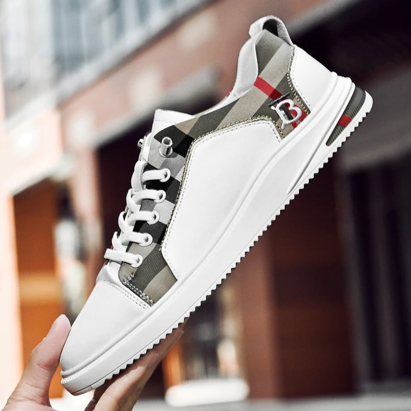 

New Fashion Korean Men's shoes Genuine Leather man Sneakers Designers White Casual Shoes Breathable Luxury Non-slip men loafers
