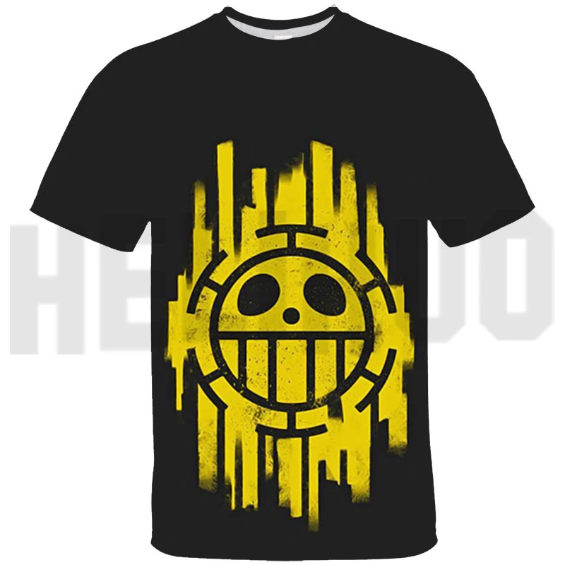 

One Piece T-shirt Men 3D Top Tee Summer Graphic T Shirts Anime Trafalgar Law Oversized Tshirt Kids Japan Teenager Streetwear