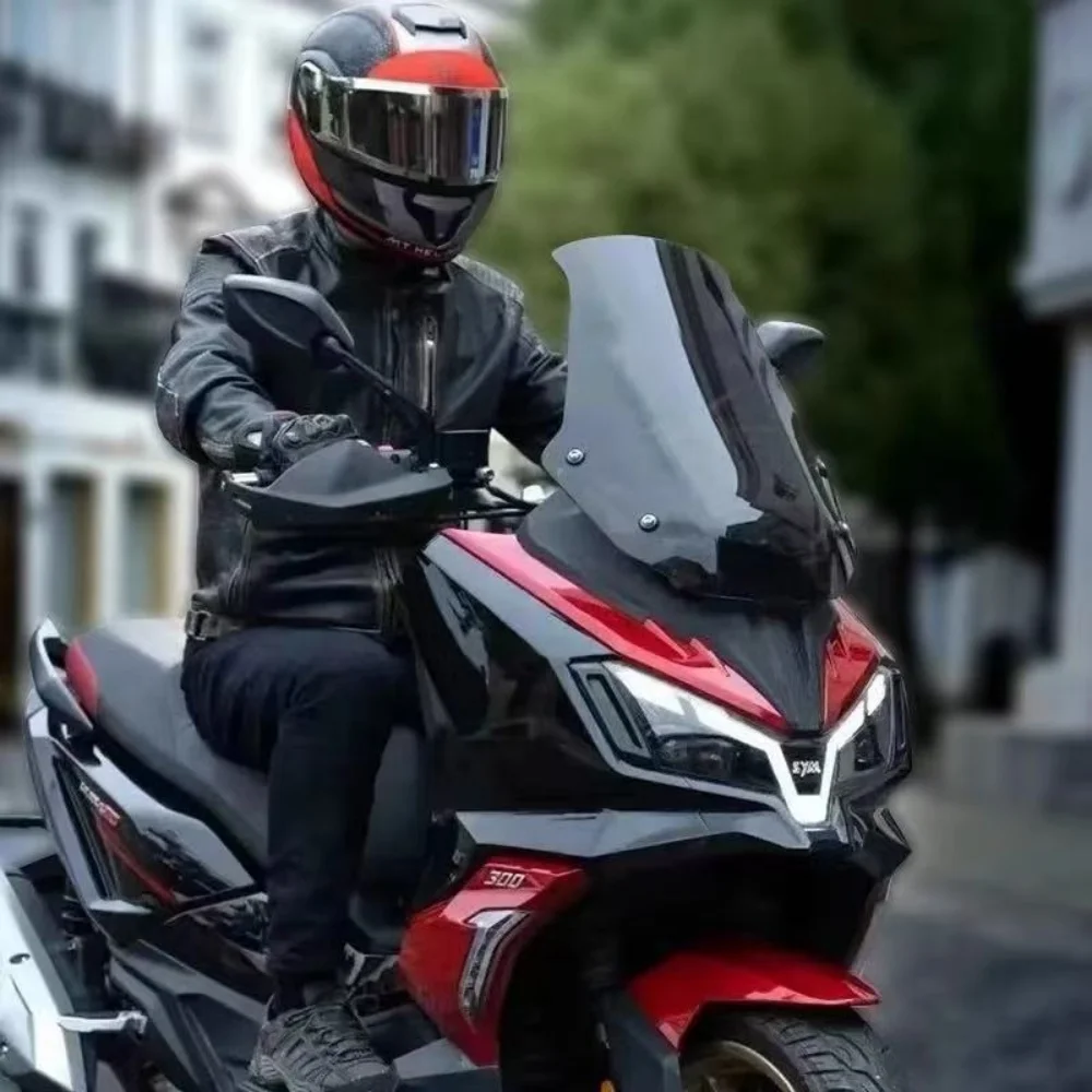 Фото Ветровое стекло SYM Husky 300 ADV Tall Front Windshield, туристический аксессуар, утолщенная панель из поликарбоната, защита от ветра и брызг - Ветровое стекло для мотоцикла №4