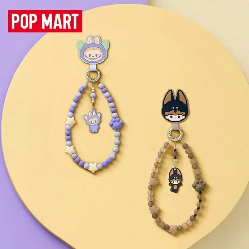 Фото POP MART POP BEAN Серия «Пижамная вечеринка» Брелок для телефона, игрушки-сюрпризы в слепых коробках, милые аниме-фигурки, оригинальный подарочный набор-сюрприз №4