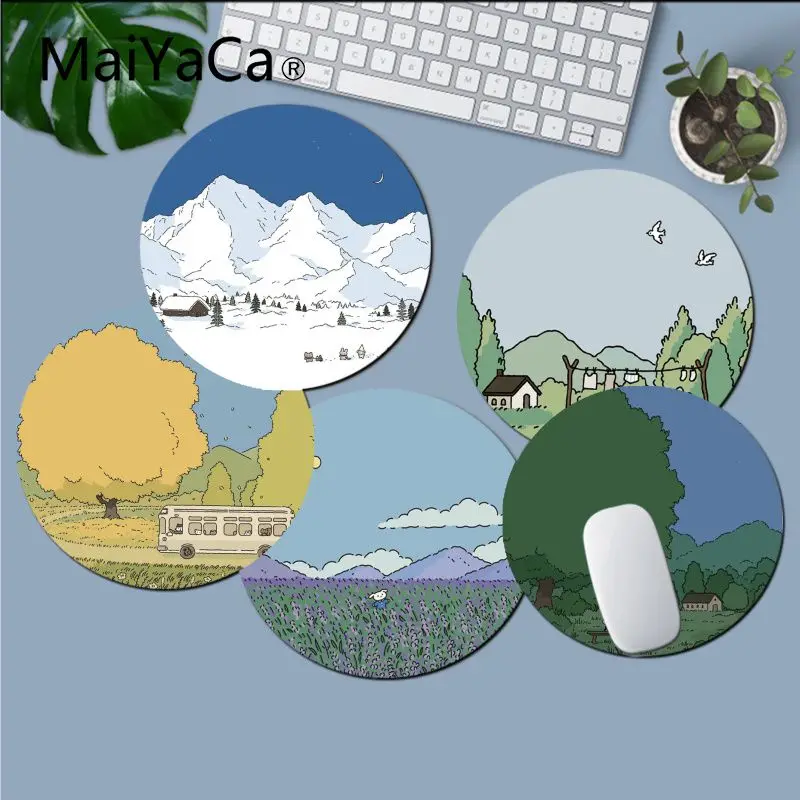

MaiYaCa Top Quality Kawaii Cat and Rabbit Laptop Computer round desk pads Mousepad gaming Mousepad Rug For PC Laptop Notebook