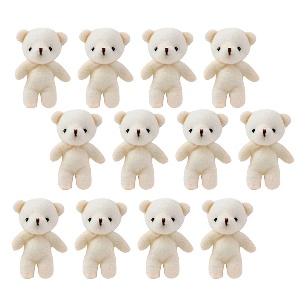 

12 Pcs Mini Portable Tiny Bears Resin Figurines Plush Dolls Adorable Pendant Cloth Lovely Decor Multi-function Baby