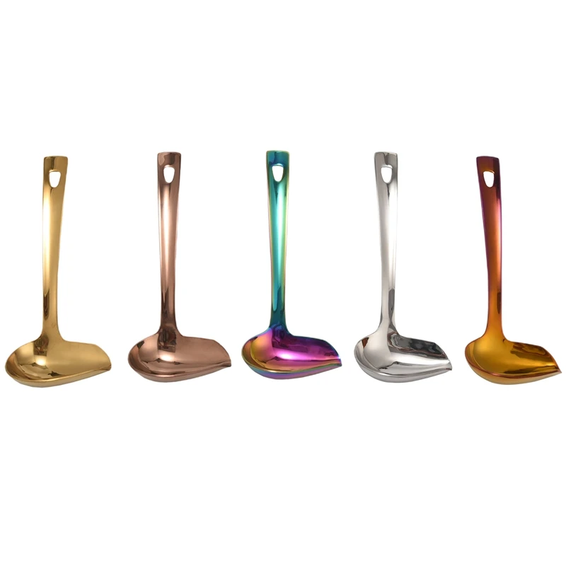 

Stainless Steel Sauce Spoon, Metal Gravy Soup Spoon With Nozzle,5 Pieces