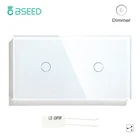 Двойной сенсорный выключатель света BSEED, 1 клавиша, 2 канала, диммер, прозрачная панель, Настенные переключатели, сенсорный датчик, светильник ильник с регулируемой яркостью, стандарт ЕС