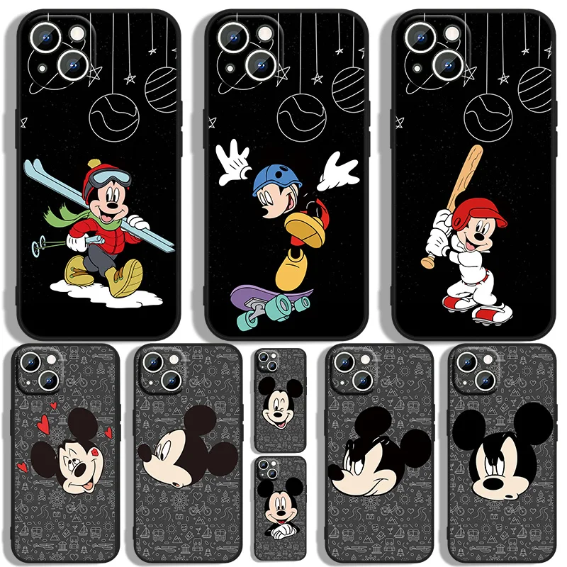 

Good looking mickey Phone Case For Apple iPhone 11 12 13 14 Max Mini 5 6 7 8 S SE X XR XS Pro Plus Black luxury Silicone Soft