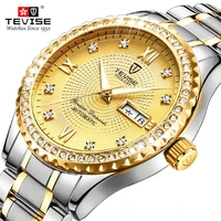 tevise watch quartz watch new waterproof fashion mens watch with diamond business watch