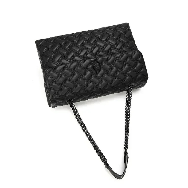 KURT GEIGER LONDON XXL женская сумка черная сращивание ретро бриллиантовая цепочка на