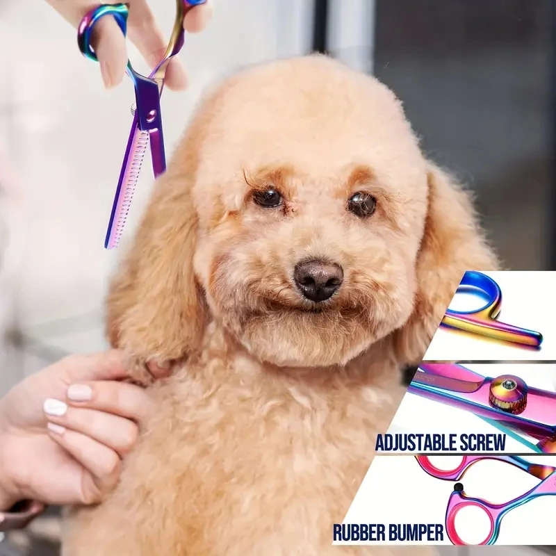 Профессиональные Радужные Ножницы Для Ухода За Собаками Набор Кусачек Стрижки