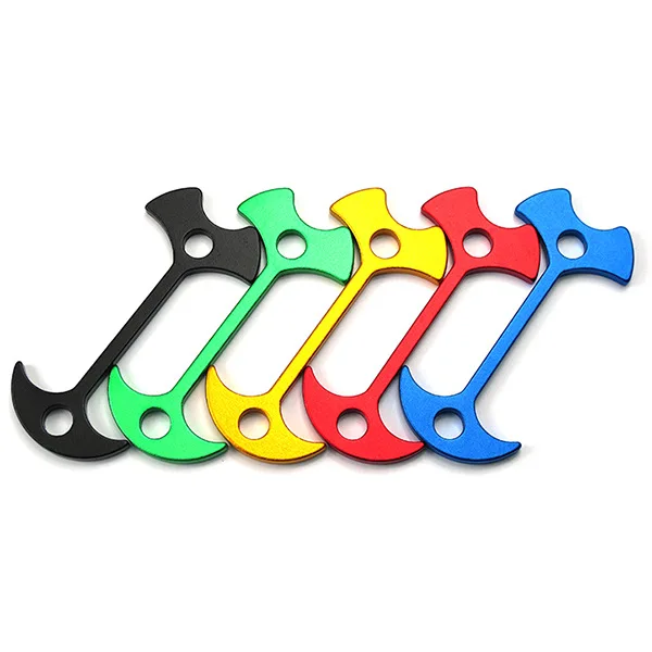 

A262 Aluminum alloy multifunctional long fish bone ground nail camping tent fixed rope buckle large sky curtain stack plate nail