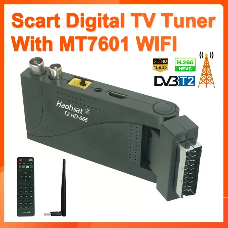 

Haohsat DVB-T2 666 Scart HD H265 T2 Digital TV Tuner DVB T2 Europe Italy H265 HEVC HD Decoder DVB T2 Terrestrial TV Receiver
