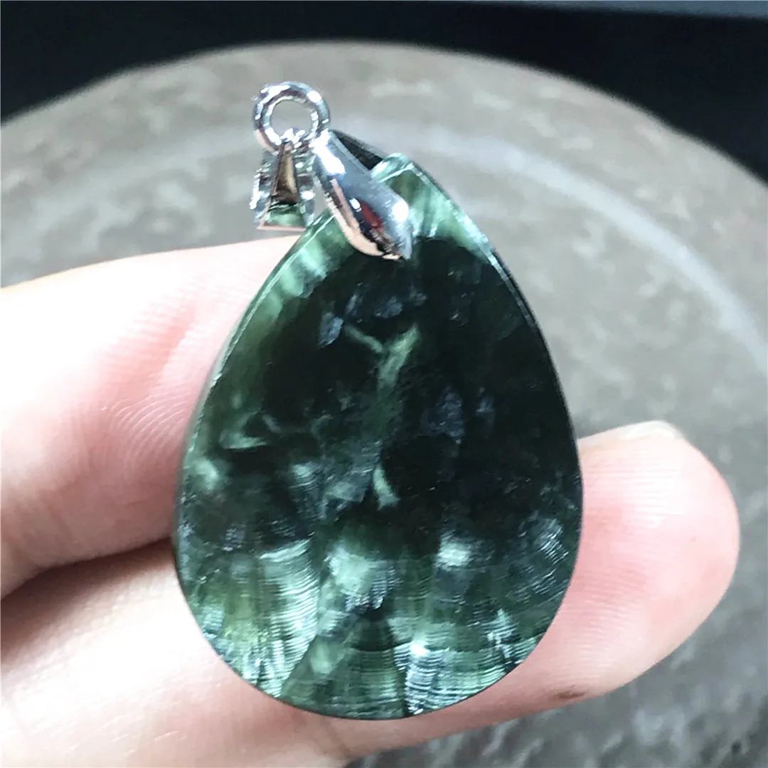Топ натуральный зеленый Серафинит подвеска ювелирные изделия для женщин мужчин
