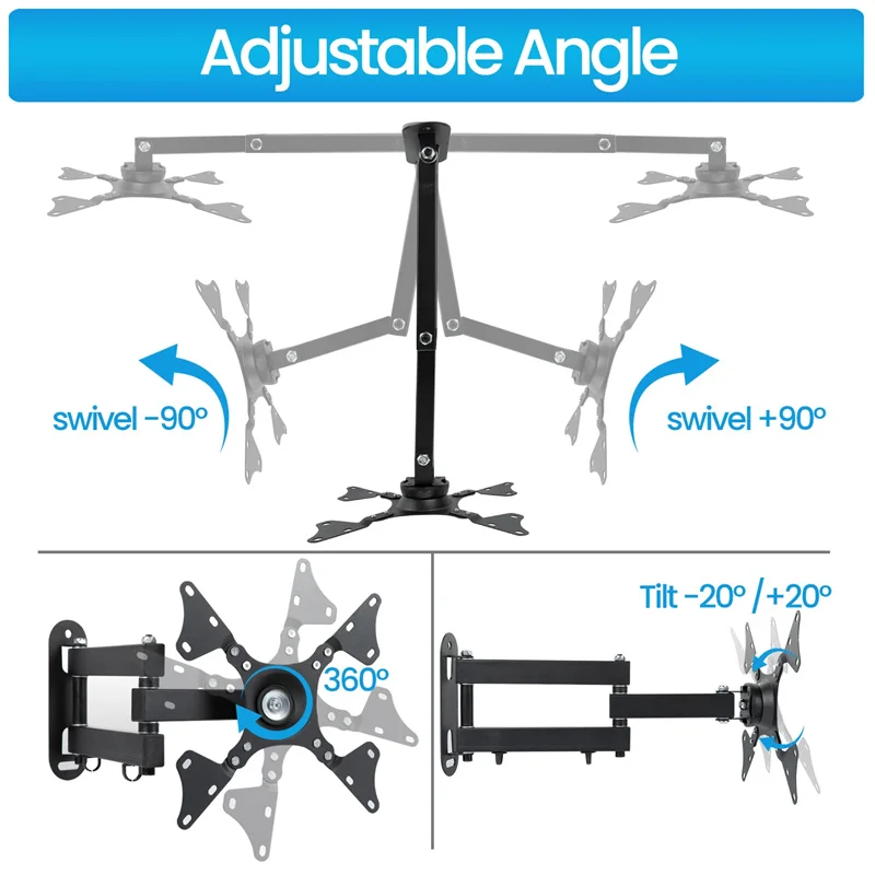 Настенный кронштейн для телевизора поворотный наклон выдвижная универсальная