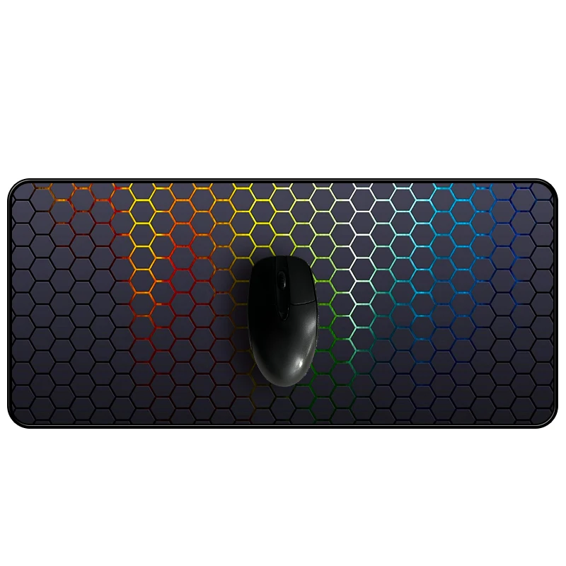 Hd Printing Keyboard Pads Hexagon Pattern Cool Mouse Pad Office Accessory Long Desk Mat Laptop XXL Mousepad Computer Table Pad