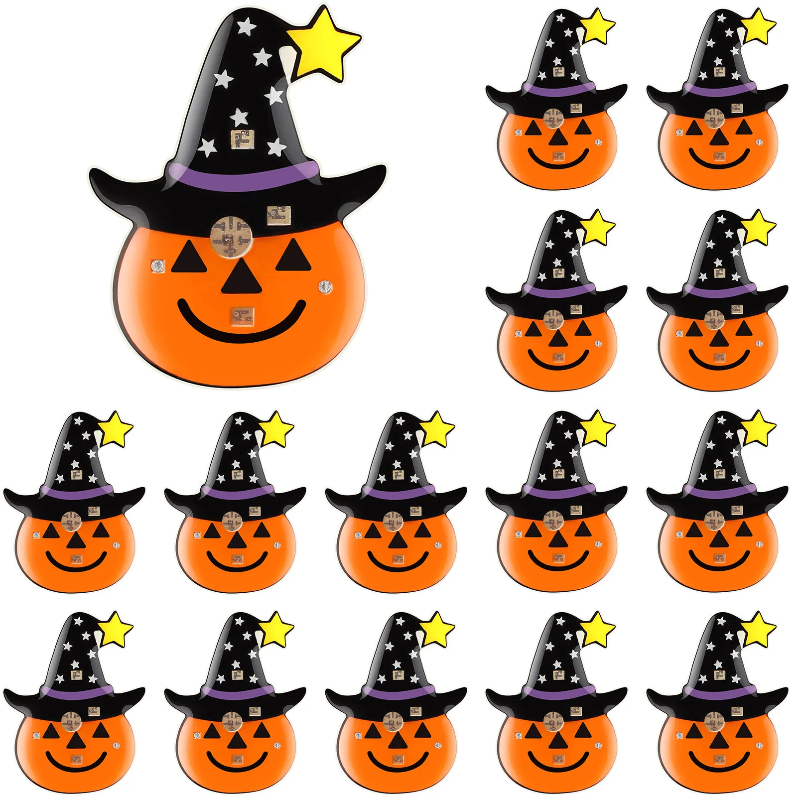 

15 Pcs Halloween Brooch Pins Decorative Brooches Gifts Kids Glowing Holiday LED Party Favors Badges