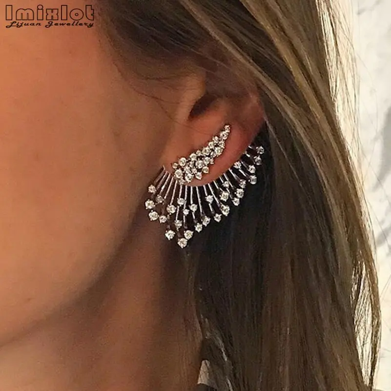 Женские серьги-гвоздики с кристаллами, 1 шт.