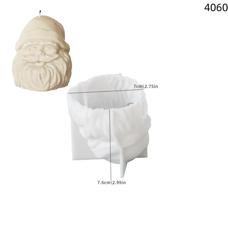 Силиконовая форма в виде головы Санта-Клауса