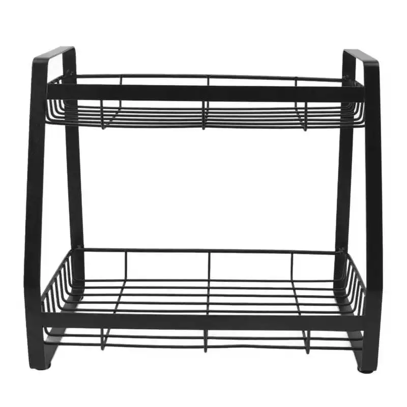 

Metal Spice Rack All in 1 Design 2 Layers Integrated Seasoning Rack for Kitchen for Bathroom