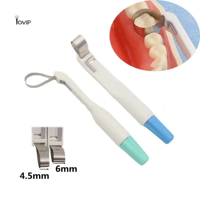 

Dental Matrix Band Matrice Adjustable Ring System Roll Type Curved PreFormed 4.5/6mm Band For Perfect Dental Crown Making Tool