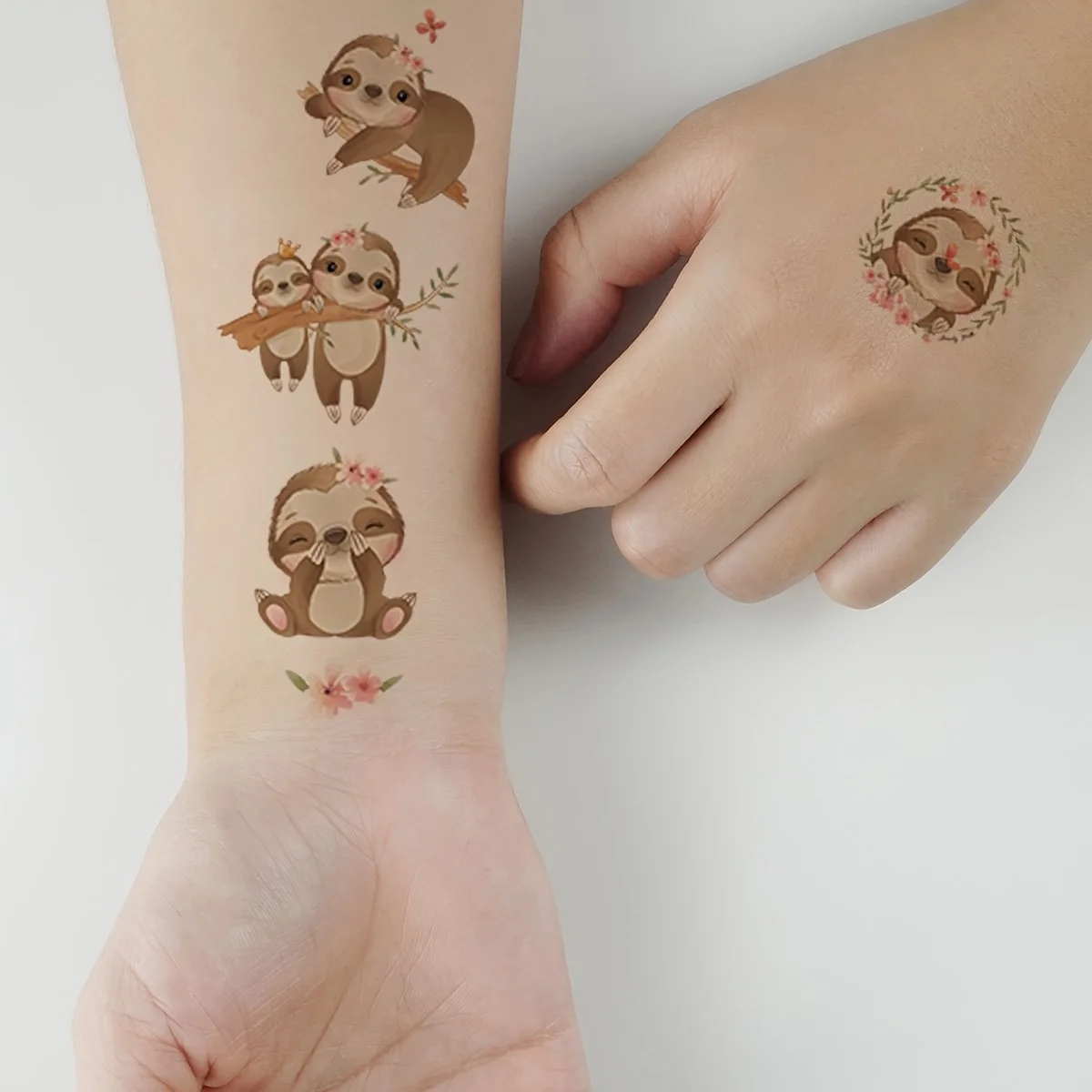 10 шт. временные татуировки с милыми животными наклейки для детей мультяшная лиса