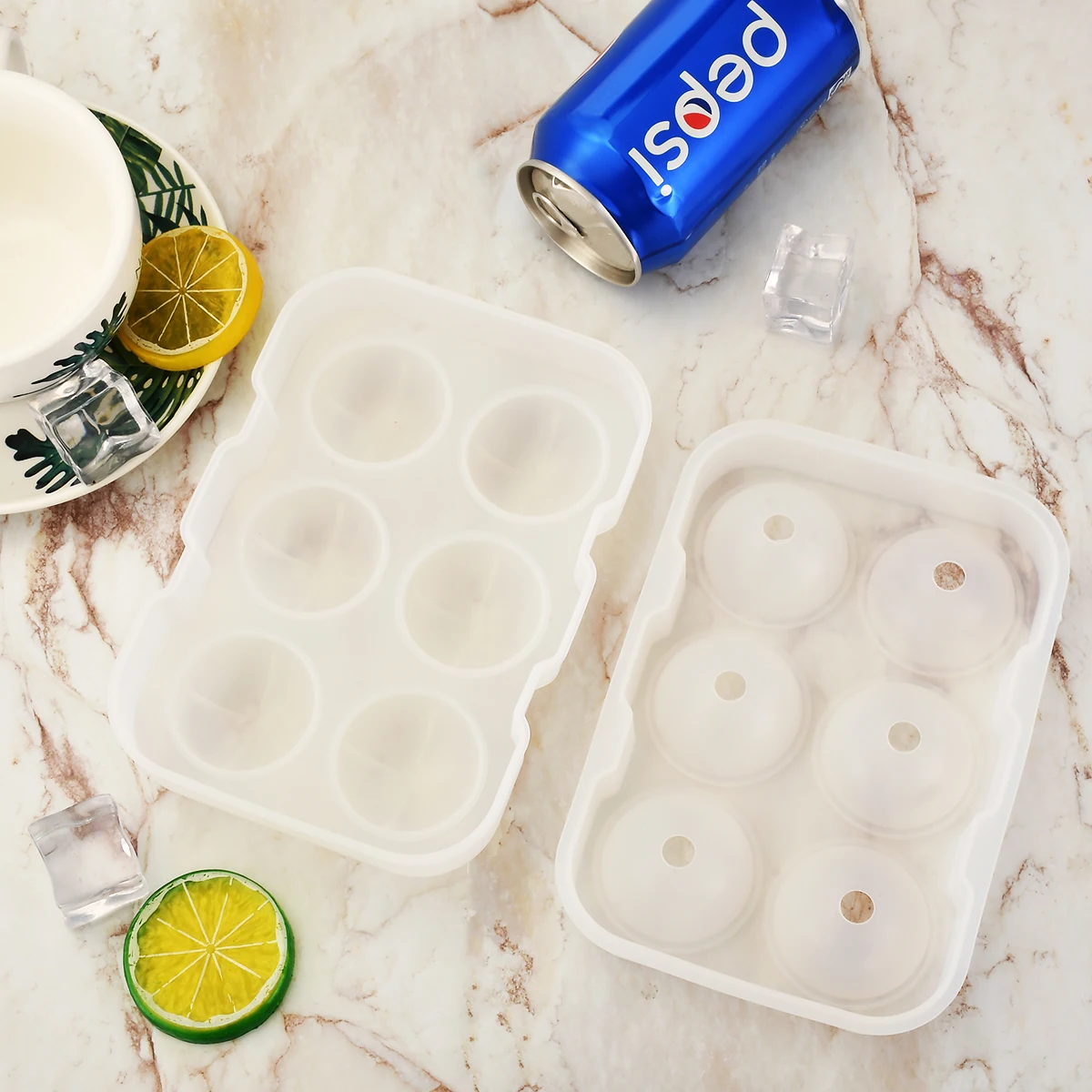 Силиконовая ледяная решетка 6 отверстий зеркальная силиконовая с шариками