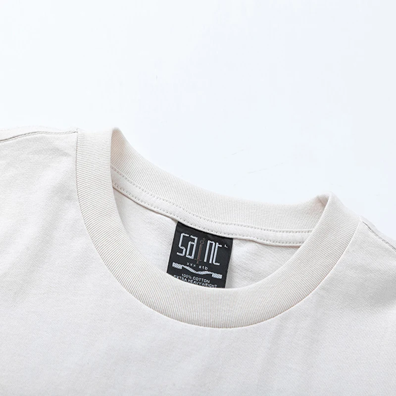 Футболка 24SS Мужская/женская оверсайз из тяжелого хлопка Классическая тенниска с