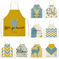 fawn nordic letter printing kitchen apron women mens cotton and linen aprons cooking household cleaning tools tablecloth lovers