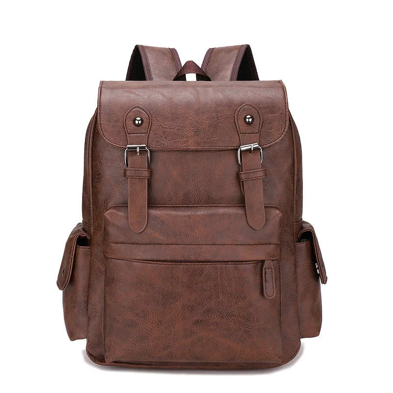 

high quality luxury brand Soft Leather Fashion Travel Equipment Backpack Solid Men's Bag 2023