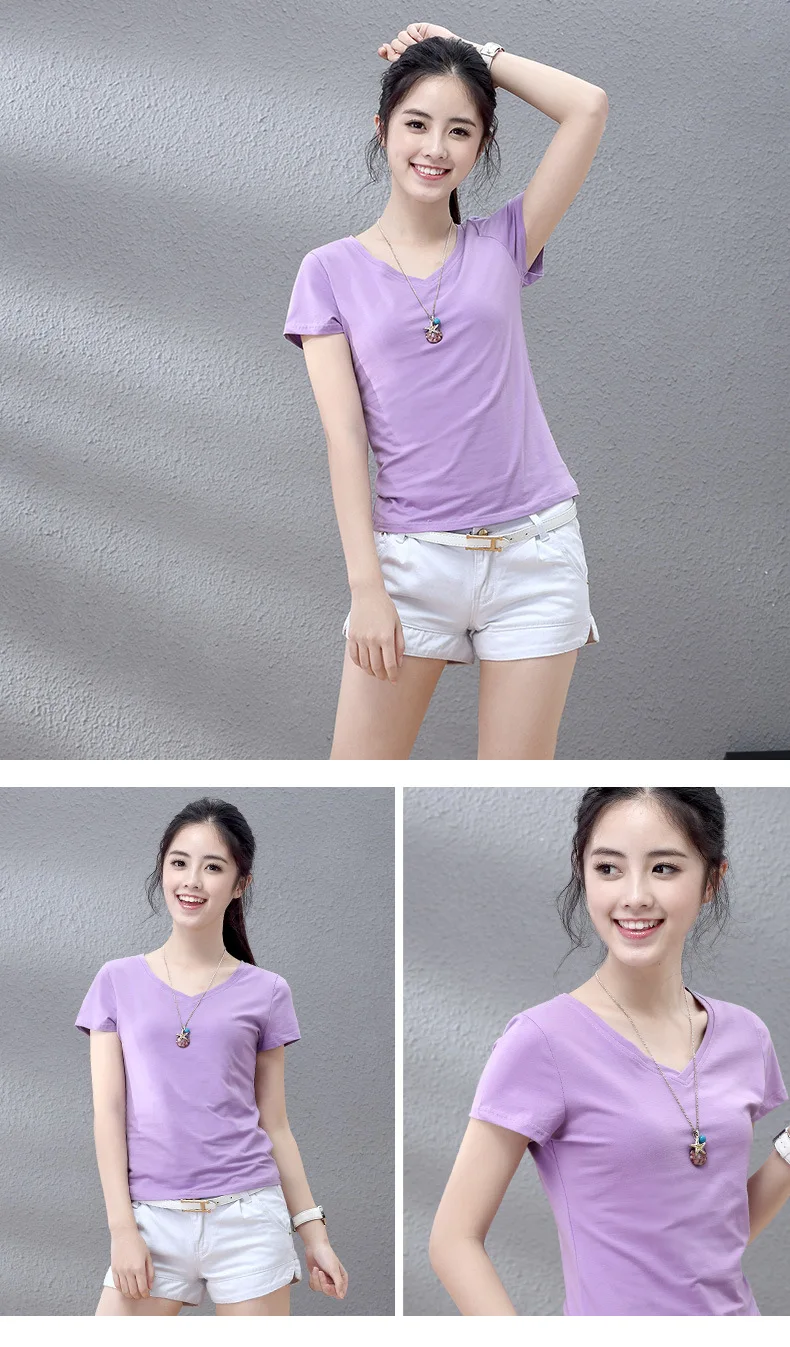 

2021 summer wear short sleeves T-shirt women and regular bottoming shirt round neck good quality