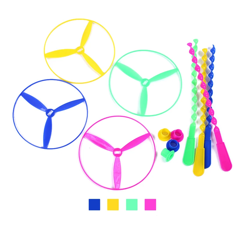 40pcs/lot Pull String Flying Saucers Toys for Children Boys Girls Helicopters Lawn Outdoor Sports Games Plastic Discs UFO - купить по