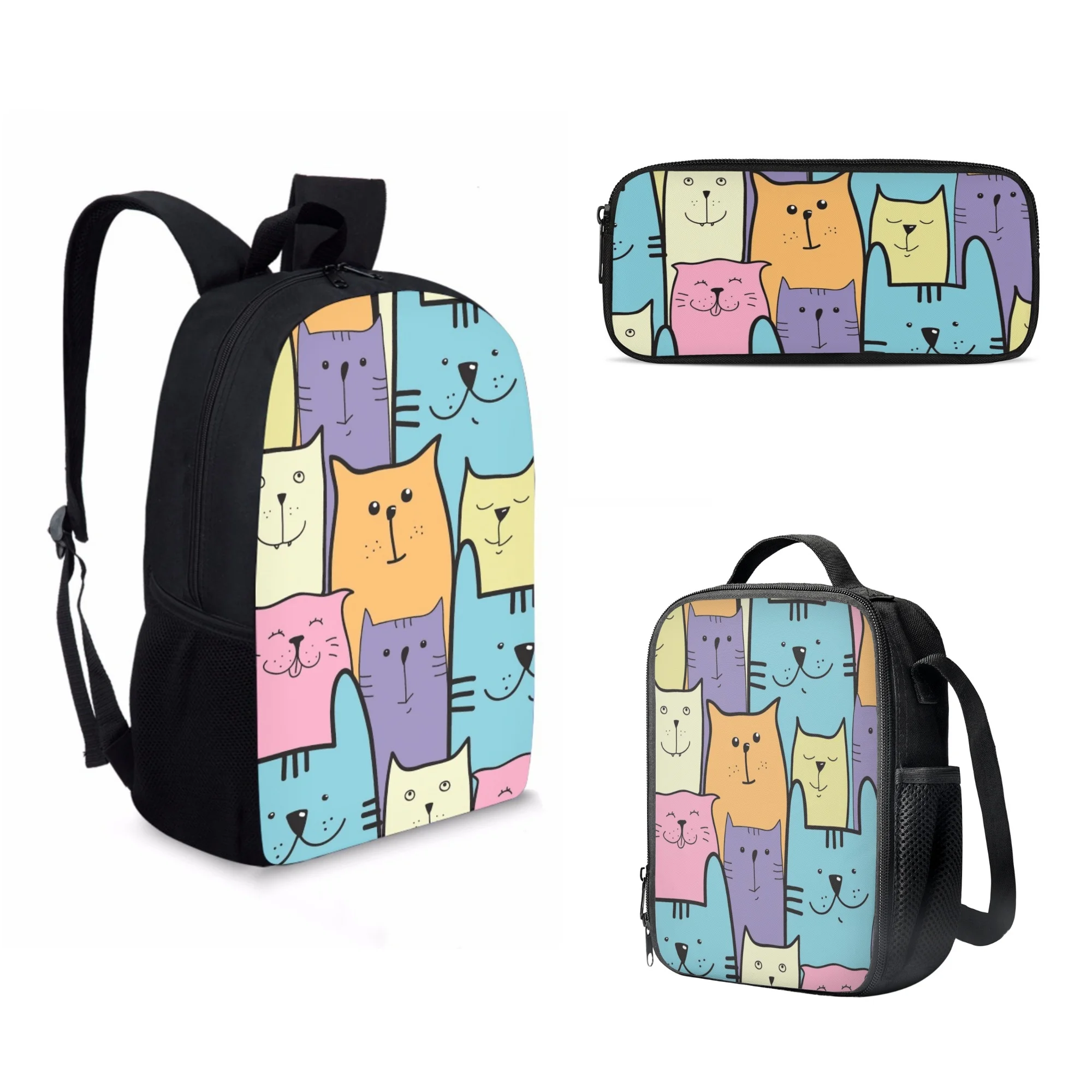 Custom Photo Girls Kawaii Book Backpack Cartoon Cat Print Adjustable School Bag Girls Big Capacity School Schoolbag 2022 Mochila