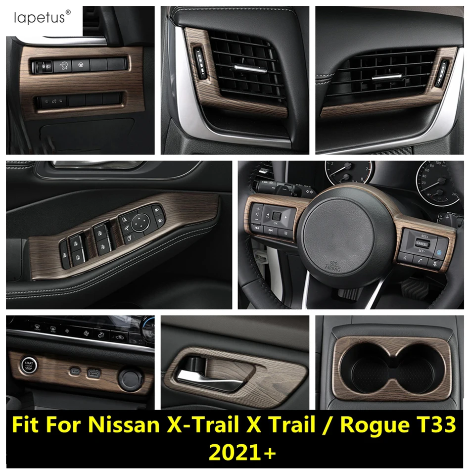 

For Nissan X-Trail X Trail /Rogue T33 2021-2023 Handle Water Cup Panel Gear Shift Air AC Vent Window Lift Cover Trim Accessories