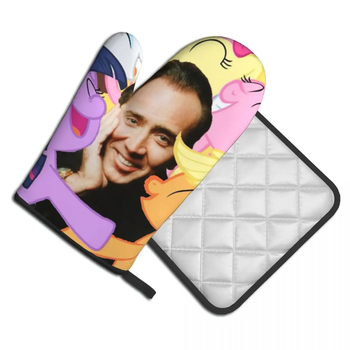 

Кухонные перчатки Николаса Кейдж и его девушки, набор изоляционных варежек для барбекю для микроволновой печи