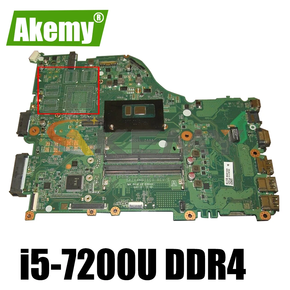 

NBGE611002 NBGD311006 для ACER E5-575 F5-573 E5-575G материнская плата для ноутбука DAZAAMB16E0 MB с i5-7200U DDR4 100% полностью протестирована