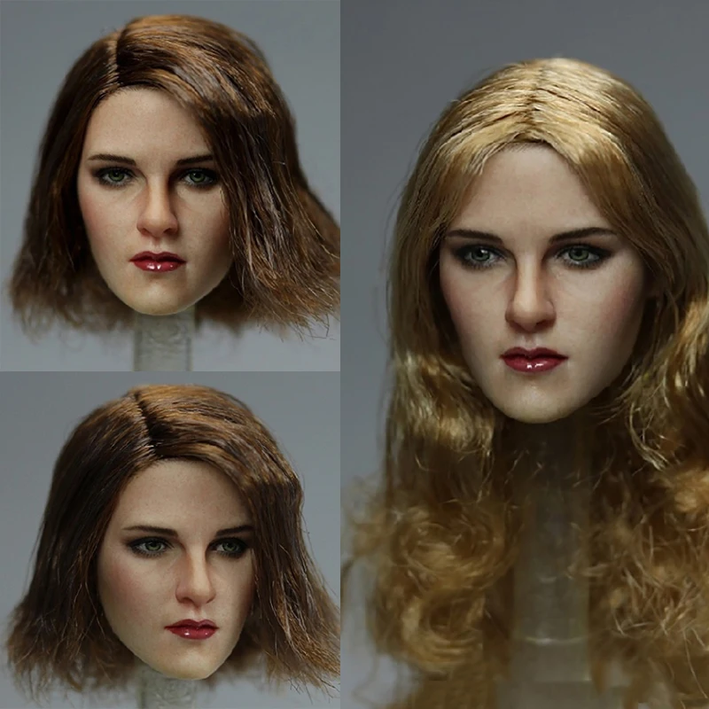 

1/6 Scale KIMI TOYS KT010 Female European American Brown Long Hair Girl Head Sculpt Fit 12'' TBLeague Phicen Body Action Figure