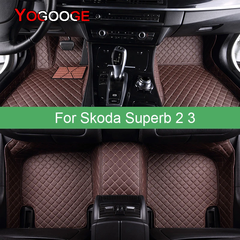 

YOGOOGE Car Floor Mats For Skoda Superb 2 3 II III Foot Coche Accessories Carpets