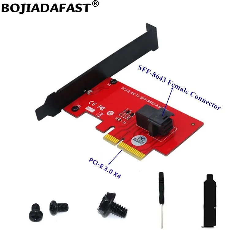 

Mini Sas SFF-8643 Connector to PCI Express PCI-E 4X адаптер преобразователь карты для 2,5 "U.2 NVME SSD
