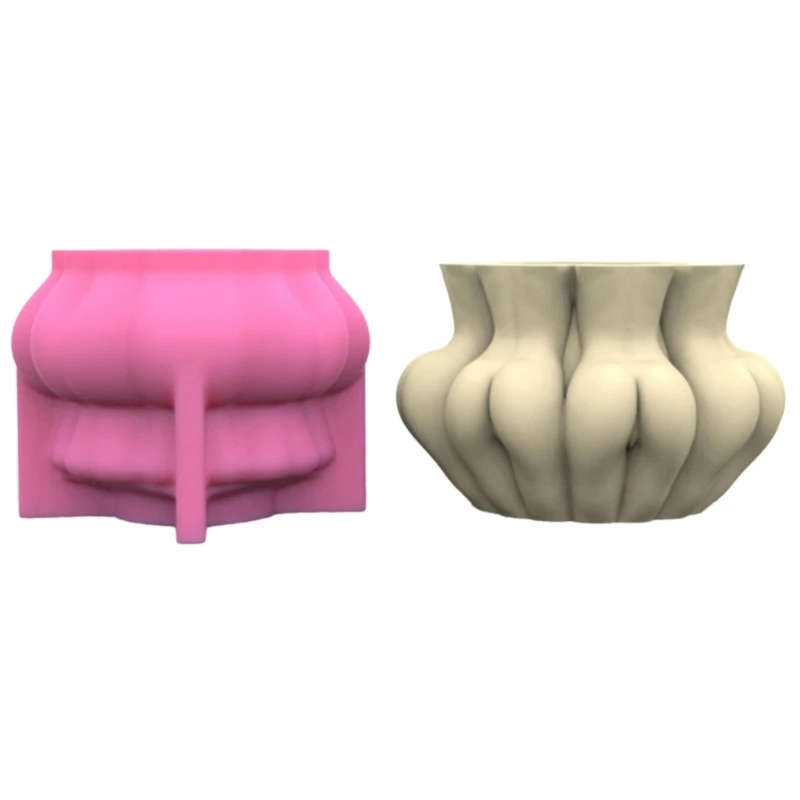 

E0BF Half-body Human Body Flower Pot Silicone Mold Epoxy Resin Casting Mold Succulent Vase Cement Mold Pen Holder Mold
