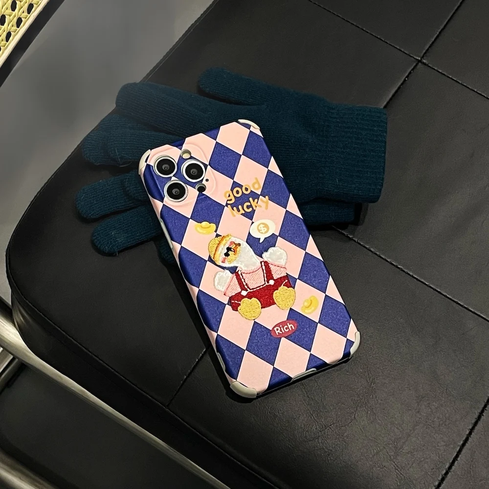 Симпатичный мультяшный чехол с вышивкой утка для телефона IPhone 13 12 11 Pro Max XR XS X