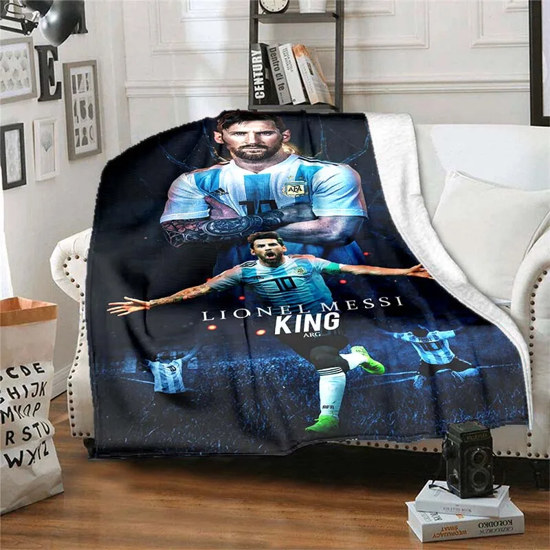 

Модное одеяло с 3D принтом футбольных звезд для кровати, одеяло для пикника, кондиционер для дивана, тонкое одеяло, одеяла на заказ