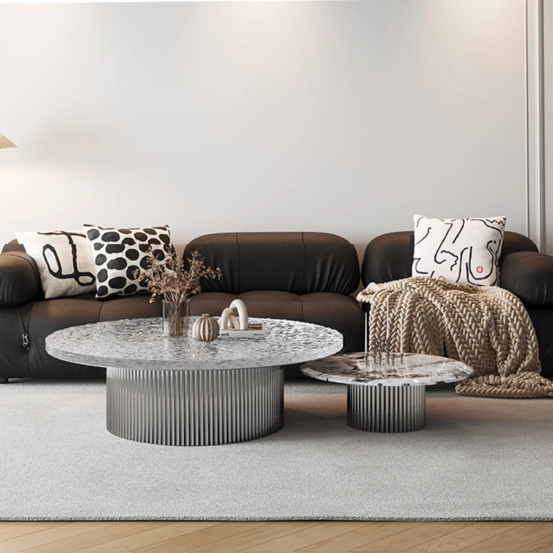 

Luxury Living Room Furniture Minimalist High Low Design Meuble Round Modern Acrylic Crystal Table Tavolino Da Salotto Furniture
