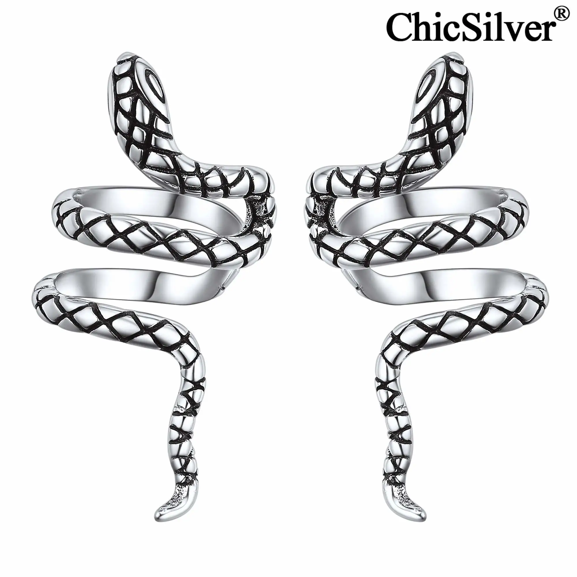 

ChicSilver 925 Sterling Silver Cartilage Ear Cuff Snake Climber Crawler Non Pierced Open Helix Clip On Earrings Gift for Women