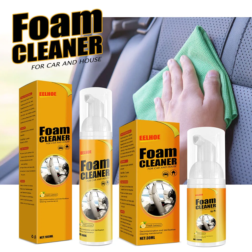 

30/100ml Multi-purpose Foam Cleaner Anti-aging Cleansing Automotive Car Interior Cleaning Foam Cleaner Home Cleaning Foam Spray