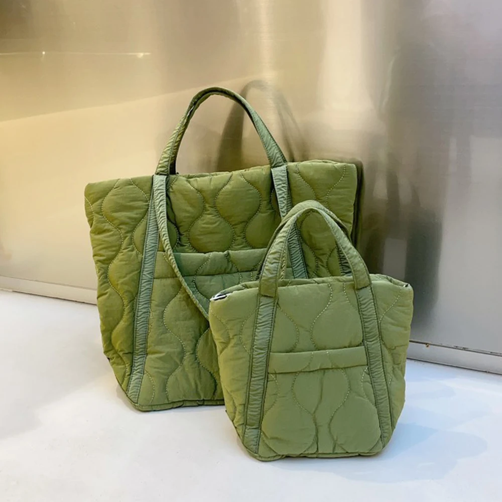 

Designer Quilted Women Shoulder Bag Overlarge Padded Tote Soft Space Down Bags for Women Handbags Cotton Shopper Crossbody Bag