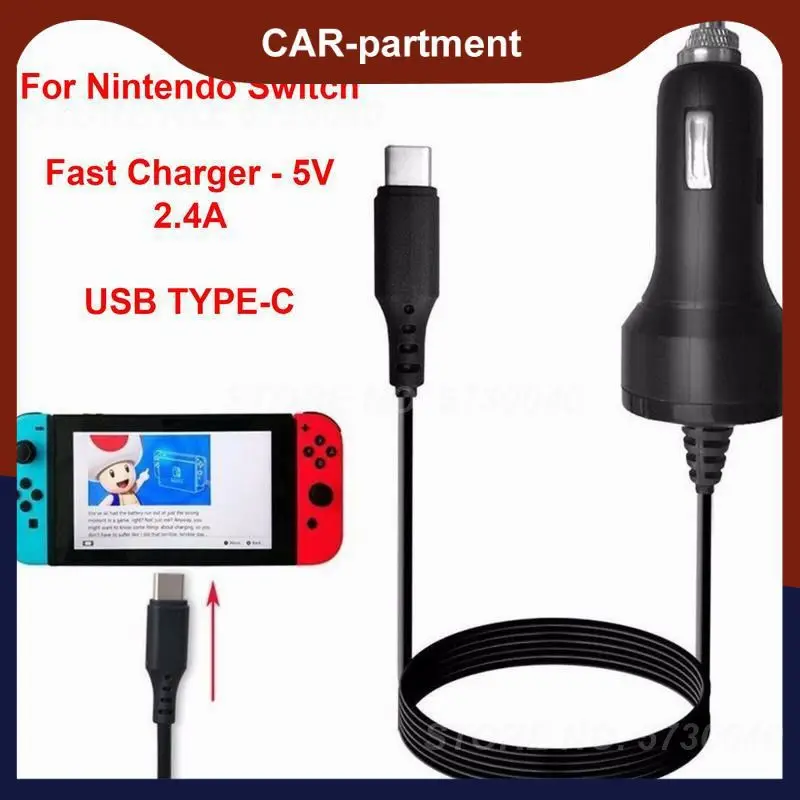 

1 шт. 5 В/2,4 А высокоскоростное автомобильное зарядное устройство 6 футов Шнур USB Type-C зарядный адаптер питания для Nintendo Switch